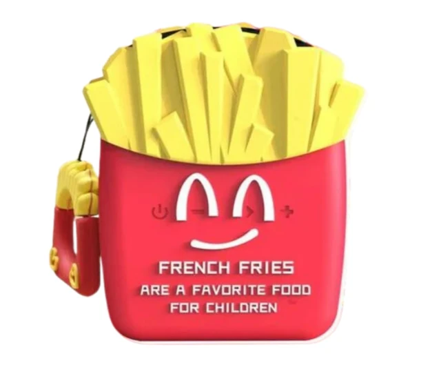 Mini French Fries Wireless Bluetooth Speaker | Portable Loudspeaker with USB Interface | Compact Design, Good Bass, 3W Output | Supports Bluetooth/TF Card/FM | High Power Amplifier | Box Packaging
