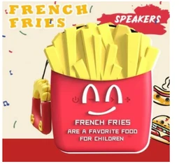 Mini French Fries Wireless Bluetooth Speaker | Portable Loudspeaker with USB Interface | Compact Design, Good Bass, 3W Output | Supports Bluetooth/TF Card/FM | High Power Amplifier | Box Packaging
