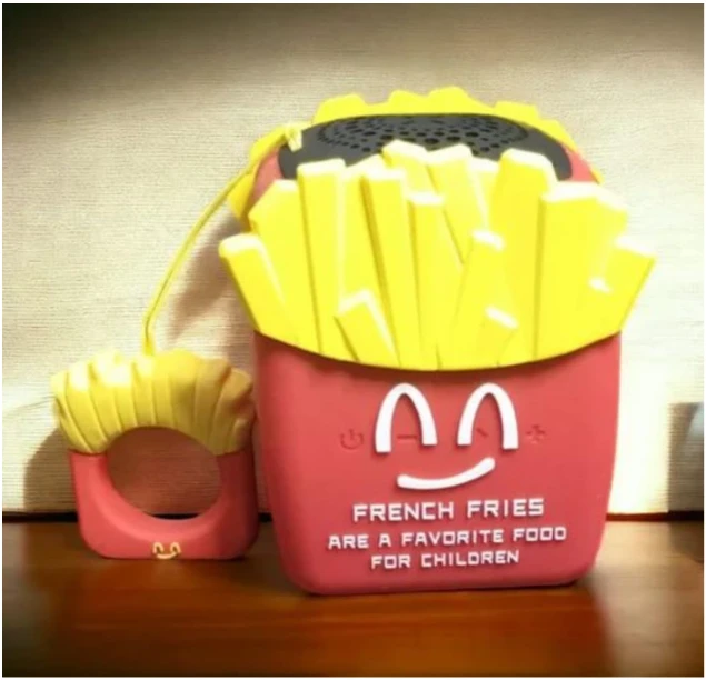 Mini French Fries Wireless Bluetooth Speaker | Portable Loudspeaker with USB Interface | Compact Design, Good Bass, 3W Output | Supports Bluetooth/TF Card/FM | High Power Amplifier | Box Packaging