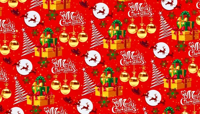 Christmas wrapping paper (red) set of 5 sheets (19×28")