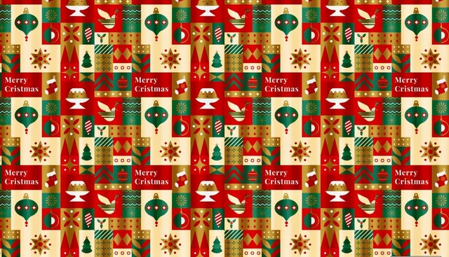 Christmas wrapping paper(red & green) set of 5 sheet (19×28")