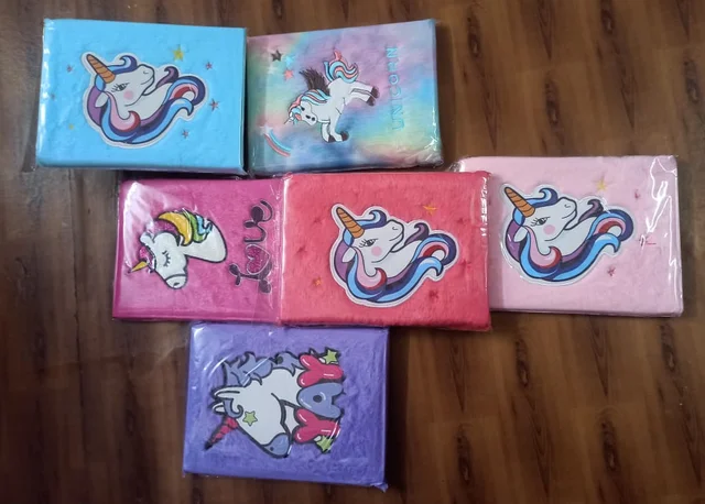 Unicorn Fur Diary , Soft Furry Notebook Girls, Diary Kids , Notebook Stylish Diary Pen , Feather Diary Girls Kids,