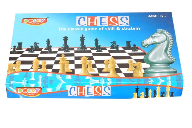 Dolly Plastic Chess Set - Black & White, 2 Players, Age 10+ to 99+