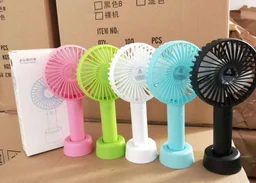 Mini Portable USB Fan Built-in Rechargeable Battery Operated Summer Cooling Table Fan with Standing Holder Handy Base (Multicolor, Set of 1 x fan, USB Charger Cable, Fan Stand)