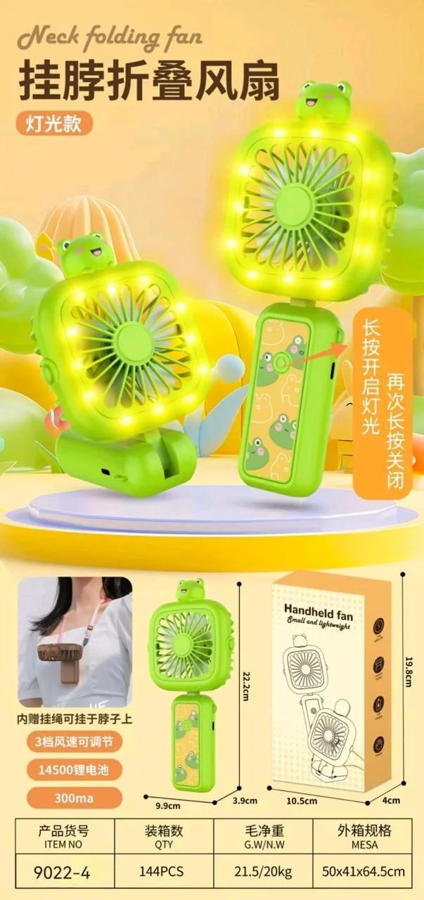 Led light Foldable hand fan electric