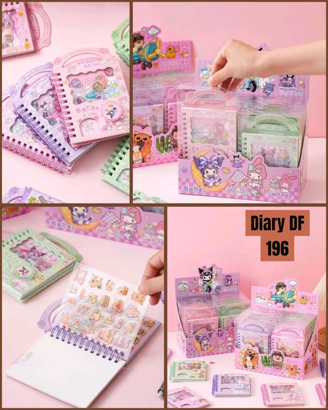 Hardbound Kuromi Spiral Sticker Diary Notebook, Size: A5