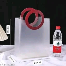 Premium Transparent/ translucent Gift Bags with Handle Small (8*9 inches)