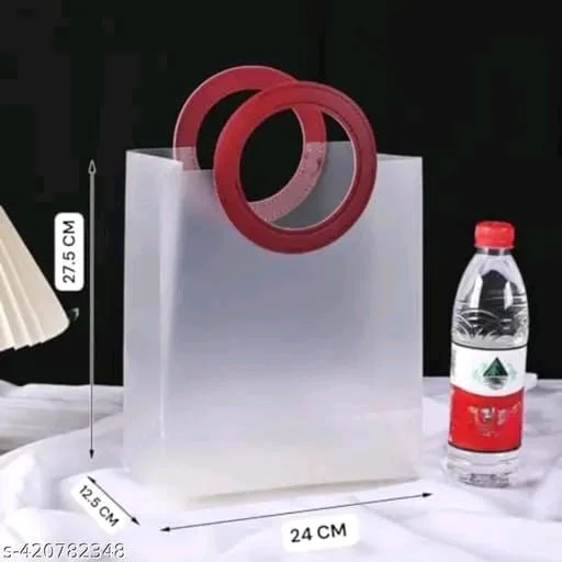 Premium Transparent/ translucent Gift Bags with Handle Small (8*9 inches)