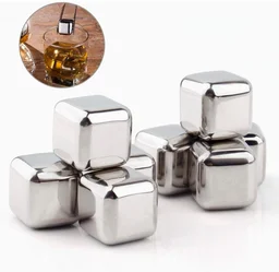 Wine Chillers Metal Ice Cube, Stainless Steel Whiskey Stones, Reusable Whiskey Rocks Beverage Chilling Stones for Scotch and Bourbon, Cool Dad Gadgets, Gift for Mens Valentine, Silver,