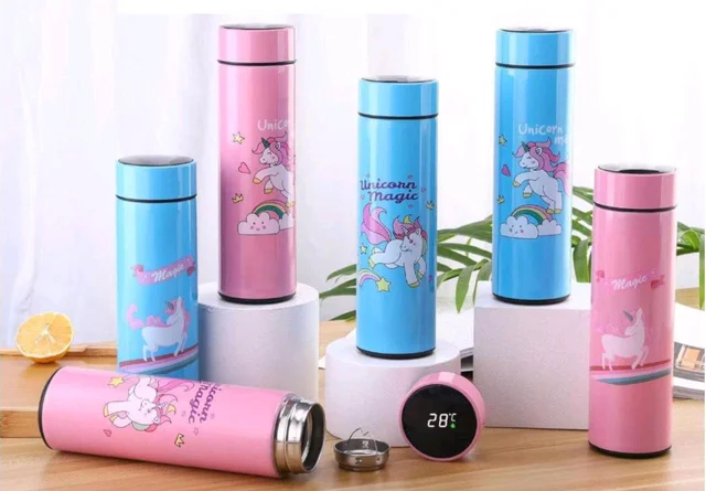 Temperature Unicorn printed character bottle