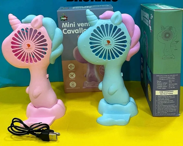 Unicorn electric fan Plastic Mini Portable Usb Rechargeable Fan