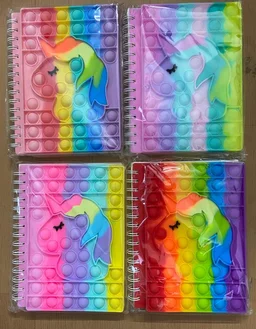 Popit Sprial Diary/Notebook: Colourful Pages Perfect for Return Gifts, Birthday Gifts, and Stationery Gifts Stress Relief Toy- Set of 1