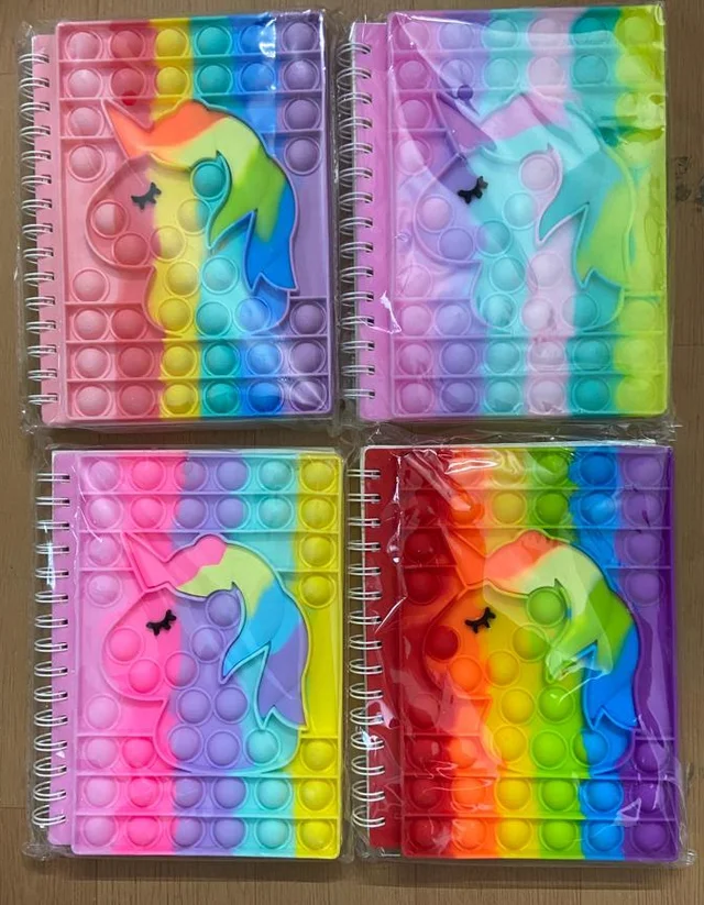 Popit Sprial Diary/Notebook: Colourful Pages Perfect for Return Gifts, Birthday Gifts, and Stationery Gifts Stress Relief Toy- Set of 1