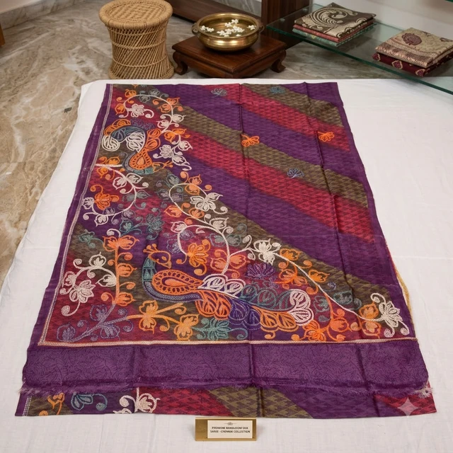 RESHAM KAYA Fusion Kantha | Tussar Silk | Pure Handloom Silk | RESHAM KAYA