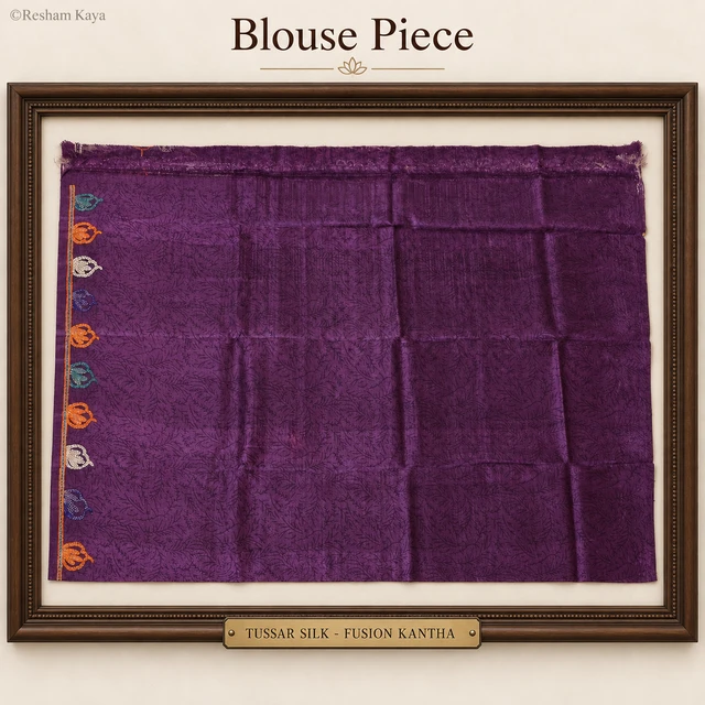 RESHAM KAYA Fusion Kantha | Tussar Silk | Pure Handloom Silk | RESHAM KAYA