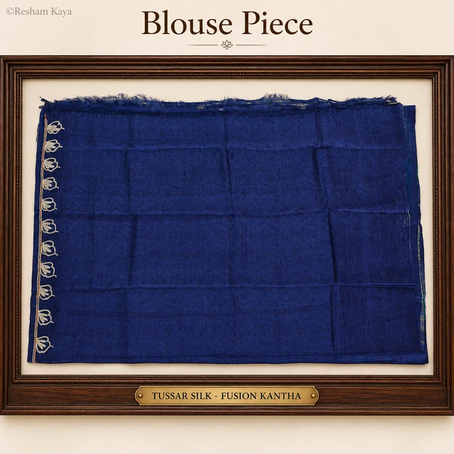 RESHAM KAYA Fusion Kantha | Tussar Silk | Pure Handloom Silk | RESHAM KAYA