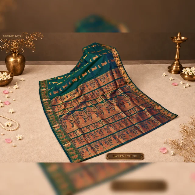 Swarnachuri | Katan Silk Saree | Pure Handloom Silk | RESHAM KAYA