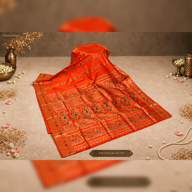 Swarnachuri | Katan Silk Saree | Pure Handloom Silk | RESHAM KAYA