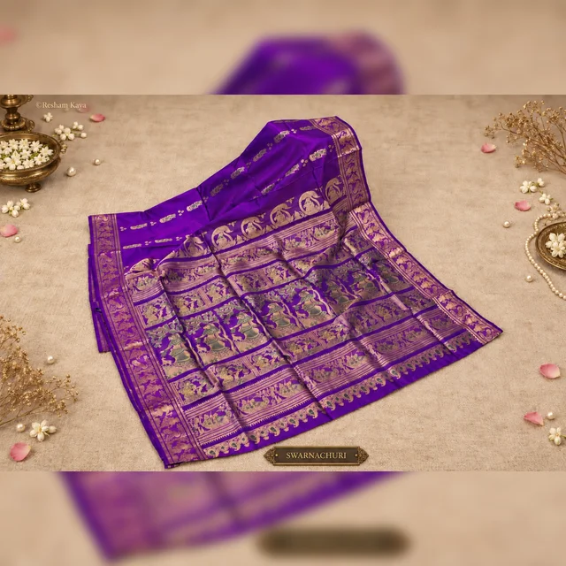 Swarnachuri | Katan Silk Saree | Pure Handloom Silk | RESHAM KAYA