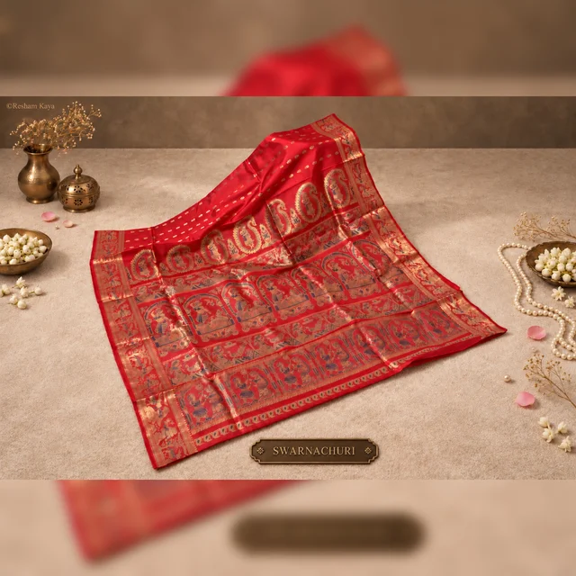 Swarnachuri | Katan Silk Saree | Pure Handloom Silk | RESHAM KAYA