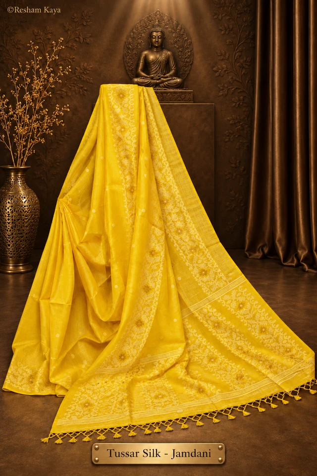 Tussar Jamdani Saree | Pure Handloom Silk | RESHAM KAYA