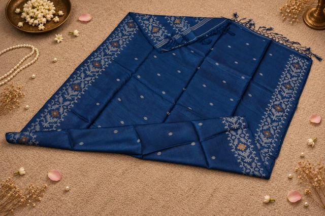 RESHAM KAYA Tussar Jamdani Saree | Pure Handloom Silk | RESHAM KAYA