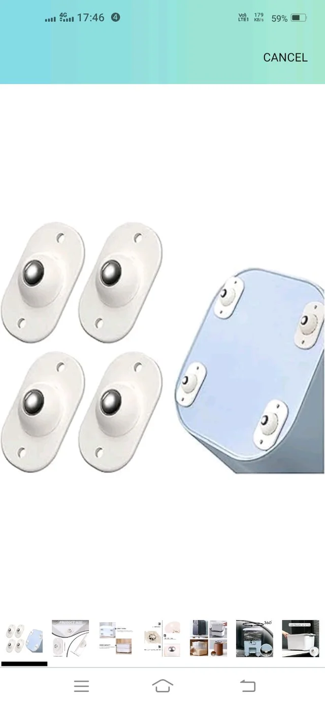 Self Adhesive Swivel Casters Wheels (4 Pc Set)