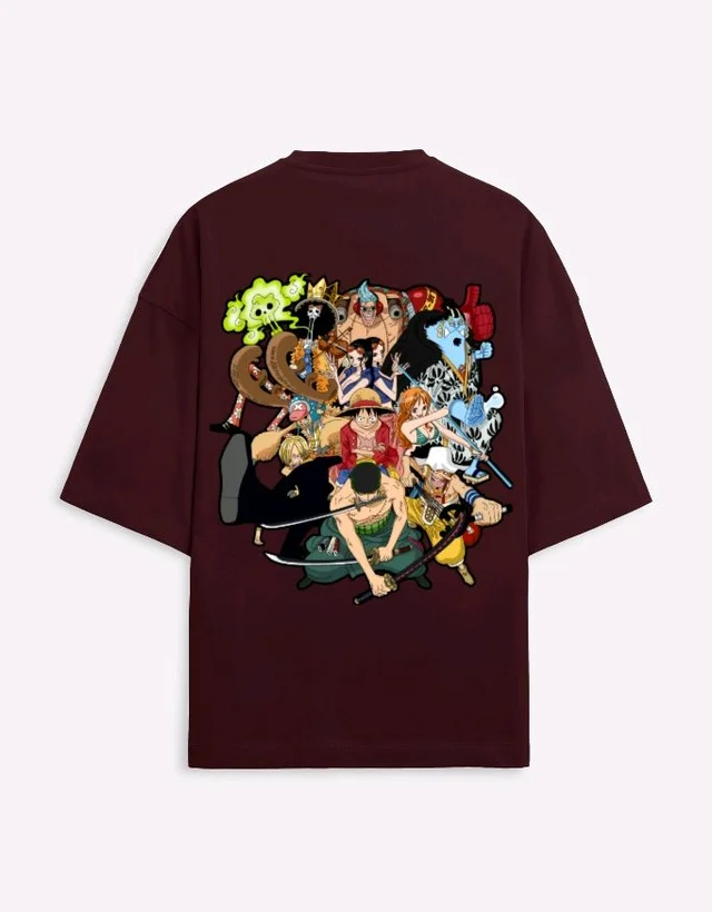 One Piece Oversized T-SHIRT - XXXL, Maroon
