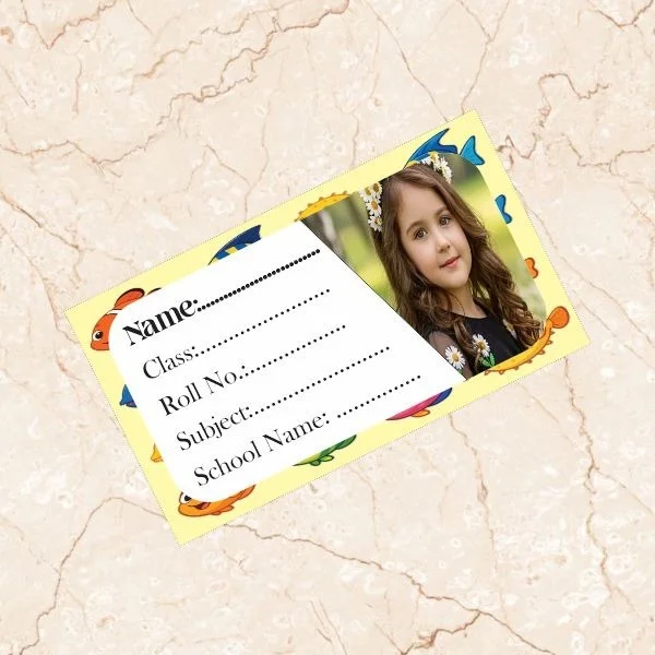 Name Slip Sticker | Personalized Photo Name Sticker - Pack of 60