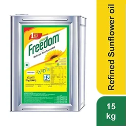Freedom Refined Sunflower Oil, (15 Litre) Tin
