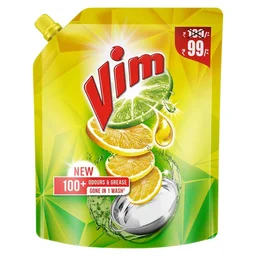 Vim Dishwash Liquid Gel Lemon Refill Pouch-500ml