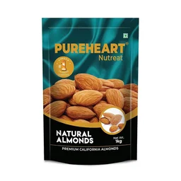 Pureheart Nutreat Natural Almonds (1 kg) Premium California Almond Nuts