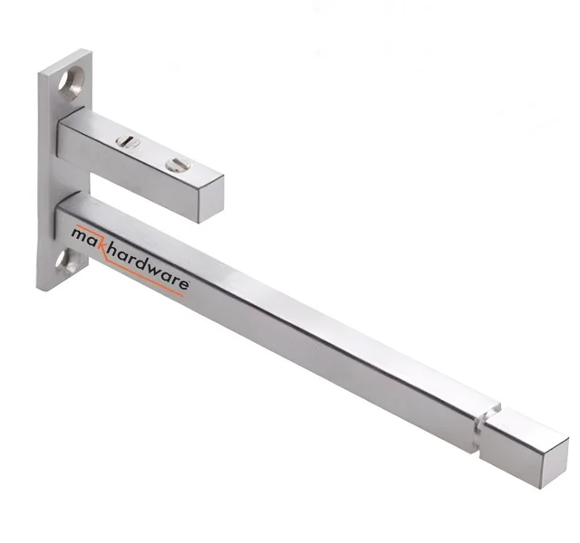 MAK HARDWARE Steel F Type Rectangle Glass Shelf Bracket 8 Inches - 8 inch. Glass Size 12mm