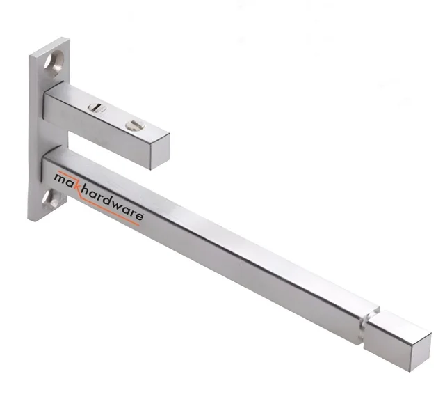 MAK HARDWARE Steel F Type Rectangle Glass Shelf Bracket 8 Inches - 8 inch. Glass Size 6mm