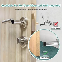 MAK HARDWARE Stainless Steel Door Stopper Back Door Silencer Stop & Door Stop Bumper with Rubber Pad - 2inch