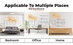 MAK HARDWARE Stainless Steel Glass Shelf Bracket F Type Square F BRACKET Shelf Bracket 6'' (Adjustable) - 6 inch. Adjustable