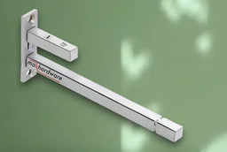 MAK HARDWARE Stainless Steel Glass Shelf Bracket F Type Square F BRACKET Shelf Bracket 6'' (Adjustable) - 6 inch. Adjustable