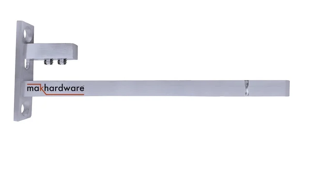 MAK HARDWARE Stainless Steel Glass Shelf Bracket F Type Square F BRACKET Shelf Bracket 8'' (Adjustable) - 8 inch ADJUSTABLE
