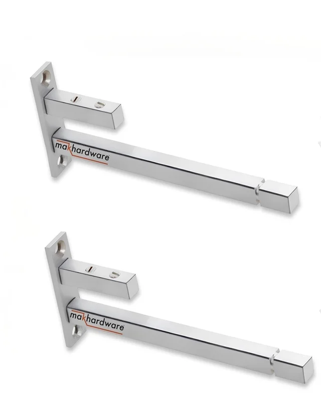 MAK HARDWARE Stainless Steel Sliver F Bracket 4inch. - 4 inch. Glass Size 8mm