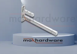 MAK HARDWARE Steel F Type Rectangle Glass Shelf F Bracket 10 Inches 12 MM Silver - 10 inch. Glass Size 12mm