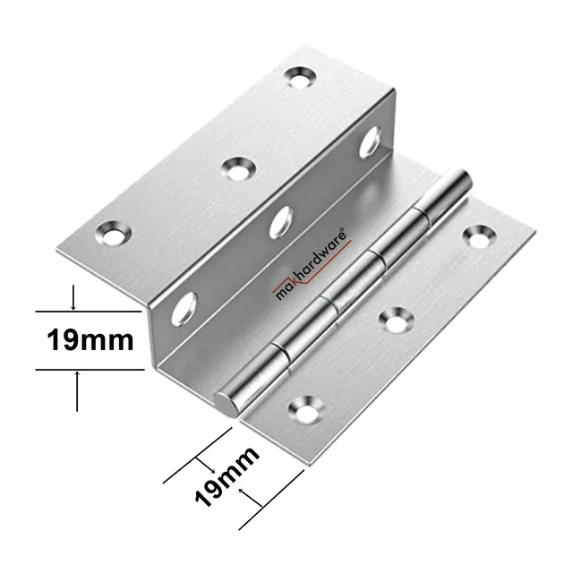 MaK HARDWARE Stainless Steel L-Hinges - 3" X 3/4" X19 MM