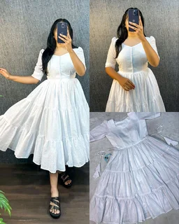 HAKOBA 3 Layer Exclusive Midi Gown - M, White
