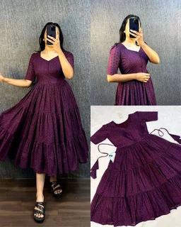 HAKOBA 3 Layer Exclusive Midi Gown - L, Purple