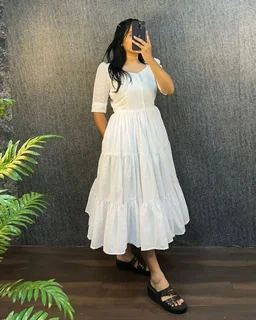 HAKOBA 3 Layer Exclusive Midi Gown - XL, White