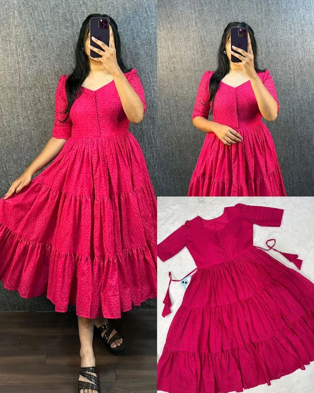 HAKOBA 3 Layer Exclusive Midi Gown - XL, Wild Watermelon
