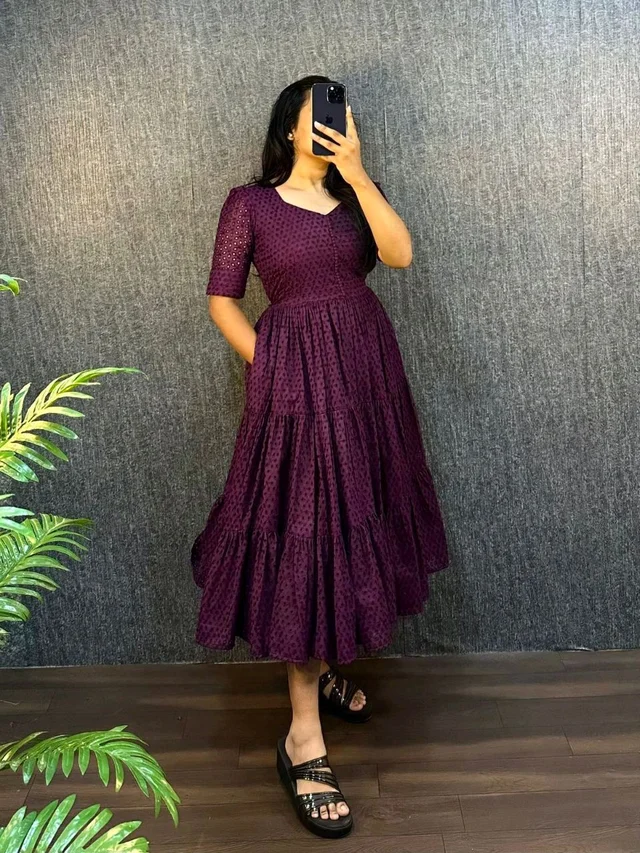 HAKOBA 3 Layer Exclusive Midi Gown - XL, Purple