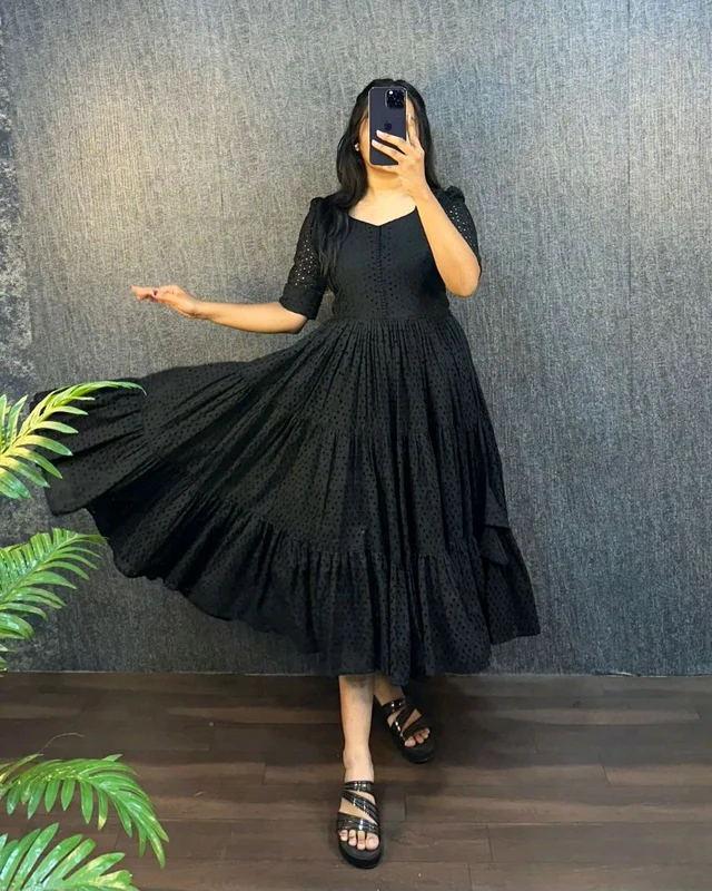 HAKOBA 3 Layer Exclusive Midi Gown - 2XL, Black