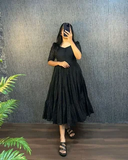 HAKOBA 3 Layer Exclusive Midi Gown - 2XL, Black