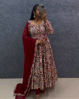 Kalamkari Maxi - XL(42), Maroon