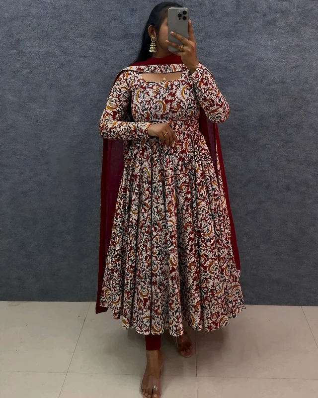 Kalamkari Maxi - 2XL(44), Maroon
